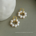 Shangjie Oem Aretes Fashion Danity Women Pendientes Joyas 925 Pendientes de plata esterlina Pendientes de perlas redondas